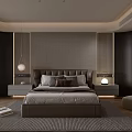 Modern Luxury Upholstered Double Bed With Minimalist Nightstands In Sophisticated Warm Toned Bedroom Design