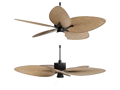 Stylish Ceiling Fan with Woven Blades Modern Design for Home Decoration 3d model