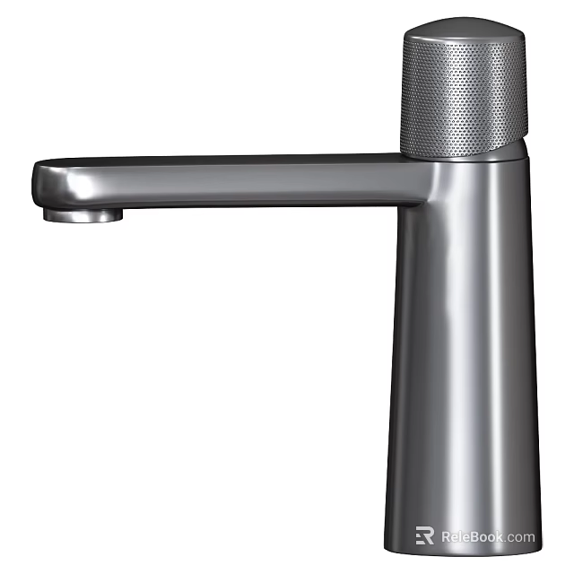Modern Stainless Steel Kitchen Faucet Featuring Brushed Finish And Tall Spout 3d model 