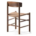 Modern Dining Chair With Sturdy Wooden Frame And Comfortable Woven Seat Design