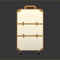 White Stylish Suitcase Design With Orange Handles Straps And Rolling Wheels