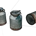 Vintage Industrial Equipment Metal Milk Cans With Rustic Design And Storage Use