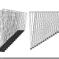 Modern Staircase Design With Black Steps And Interlaced Metal Railings