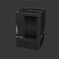 Black Modern PC Tower Case With Mesh Front Panel And Control Buttons
