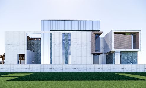 Modern single-family villa 3d model