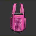 Pink Rolling Backpack With Mesh Design And Shoulder Straps For Daily Use
