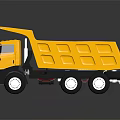 Yellow TATA Heavy Duty Dump Truck with Open Bed and Shiny Surface