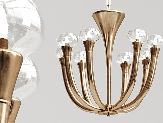 Modern chandelier metal multi-head chandelier 3d model