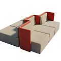 Gray Modular Multi person Sofa With Modern Design For Living Room 3d model