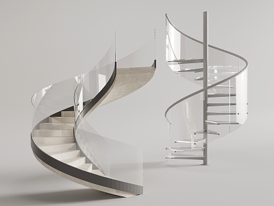 modern revolving staircase 3d model