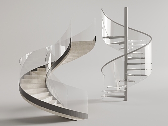 modern revolving staircase 3d model