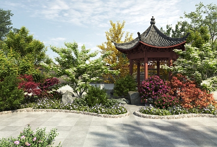 New Chinese Courtyard Landscape 3d model