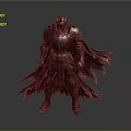 Armored Warrior 3D Model With Metal Armor And Flowing Cloak