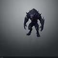 Fierce Wolf Like Creature 3D Model With Dark Blue Fur Sharp Teeth And Claws