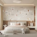Kids Room Interior With World Map Wall Decal Plush Toy And Storage Cabinets