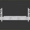 Truss Bridge Model With White Metal Structure Dark Deck And Railings Design