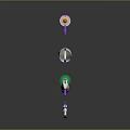 Futuristic Toy Weapons With Purple Green White And Orange Colorful Designs
