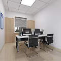 Modern Monitoring Room With Large Monitor Wall Conference Table Chairs And Blue Framed Documents