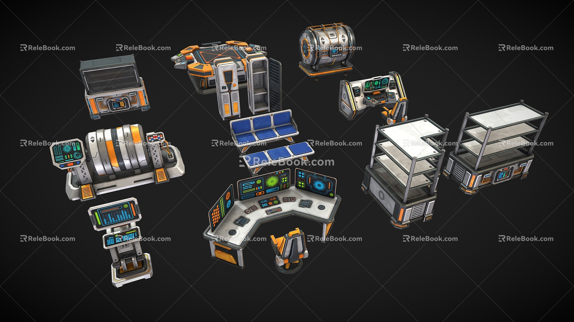 sci-fi computer cyberpunk computer sci-fi weapon control center sci-fi battery model