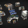 sci-fi computer cyberpunk computer sci-fi weapon control center sci-fi battery 3d model
