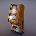 Vintage Style Commercial Vending Machine With Display Screen And Coin Slot
