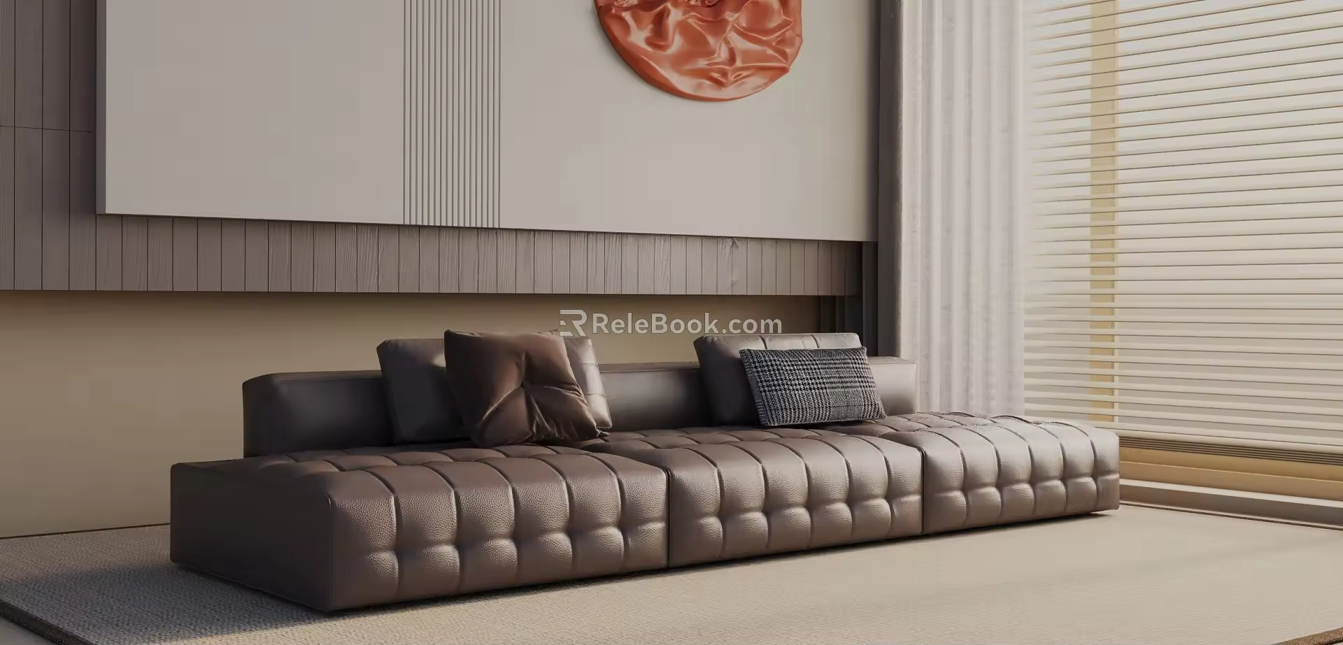 Modern three-seat sofa 3d model