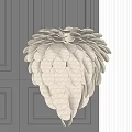 Modern Elegant Chandelier With White Layered Leaf Shaped Panels For Interior Decor