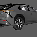 Sleek Gray Modern Electric Car With Black Roof And LED Headlights