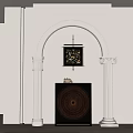 Elegant Entryway Hallway Design With Arched Doorway Wall Light And Decorative Console Table