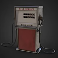 Retro Self Service Gasoline Pump With Regular Fuel Display And Nozzles