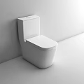 Modern White Ceramic Toilet With Open Lid And Sleek Design Features 3d model