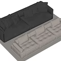 Double sofa Multi-person sofa Corner sofa 3d model