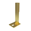 Golden Metal Support Column With Square Base And Mounting Holes 3d model