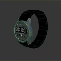 Modern Digital Watch For Everyday Use With Gray Strap And Clear 3d model