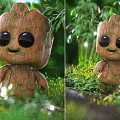 Cute Baby Groot In Lush Green Environment