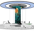 Modern Booth Technology Package Column Processing and Booth 3d model