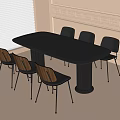 Modern Dining Table and Chair Combination Dining Chair Dining Table Single Chair 3d model