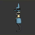 Pokémon Lucario 3D Model Character With Blue Body Black Ears And Yellow Chest Marking
