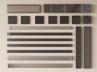 Bathroom Accessories Metal Drain Covers And Grilles With Various Shapes And Functional Designs 3d model