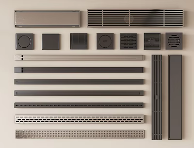 Bathroom Accessories Metal Drain Covers And Grilles With Various Shapes And Functional Designs 3d model