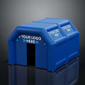 Blue Inflatable Tent With Logo Space And Info Desk Signage