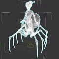 White Haired Female Character Riding Mechanical Spider With Red And Brown Legs