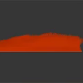 Red Furry Square Mat With Soft Textured Surface And Smooth Edge