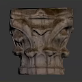 Artistic Sculpture Carving With Intricate Brown Stone Texture And Ornate Design