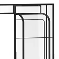 Modern Glass Partition With Slim Metal Frame For Interior Room Divider Design