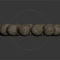 Handmade Round Bead Bracelet With Dark Gray Rough Surface For Daily Use 3d model
