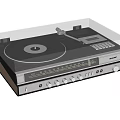 Hi Fi Turntable Audio System With Clear Cover Classic Design And Control Knobs