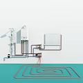 Home Heating System With Radiator Pipes And Underfloor Heating Design 3d model