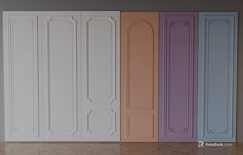 Luxury Modern Wall Panels With Various Colors And Different Design Patterns 3d model 