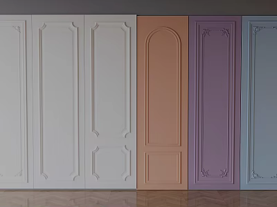 Luxury Modern Wall Panels With Various Colors And Different Design Patterns 3d model